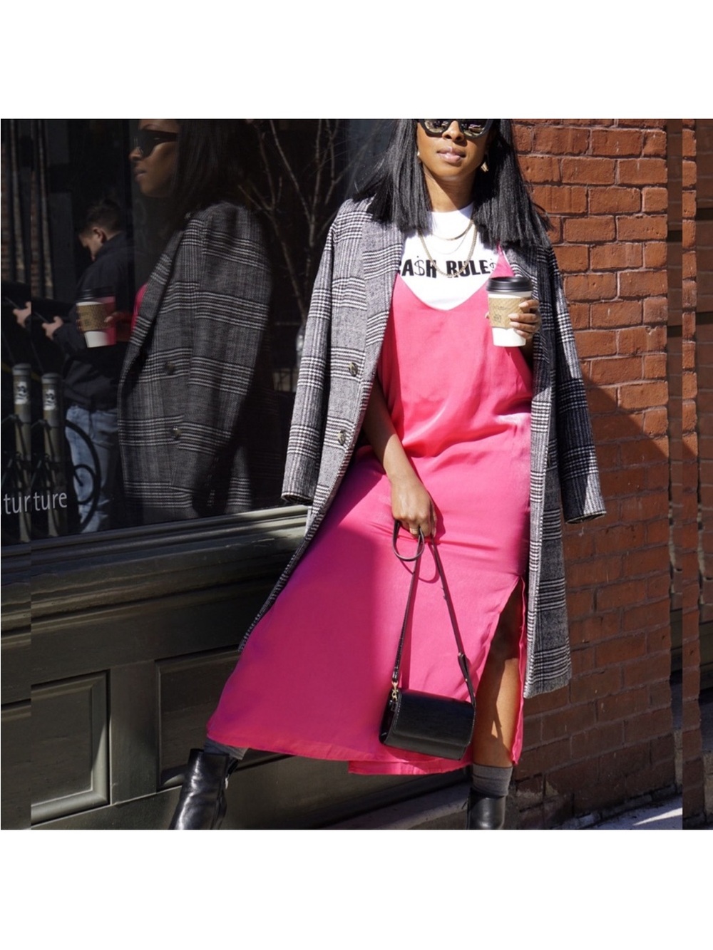 Japna Hot Pink Midi Slip Dress!